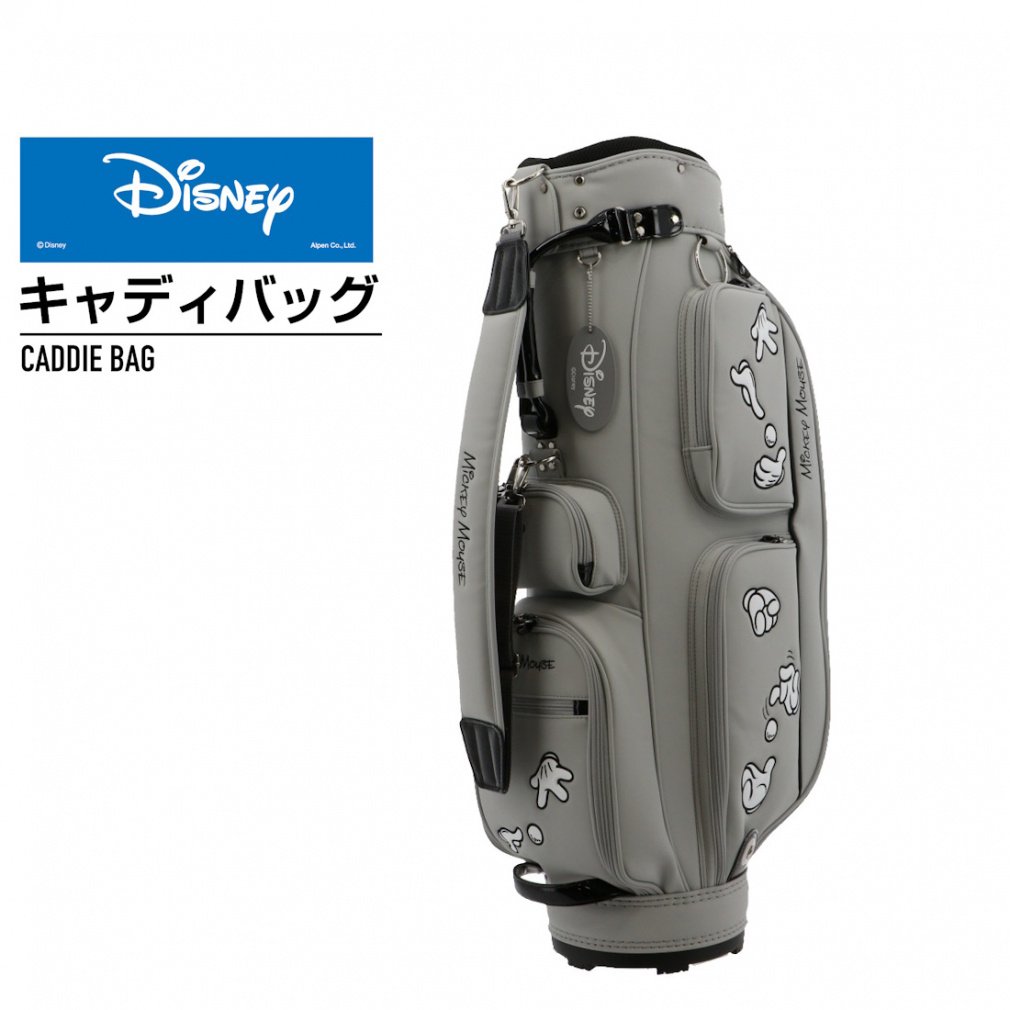 ディズニー レディース キャディバッグ 8.5型 45インチ対応 (DN-0B2002CB) ミッキーマウスの特徴的な手のモチーフとボールを印象的にデザイン ゴルフ Disney