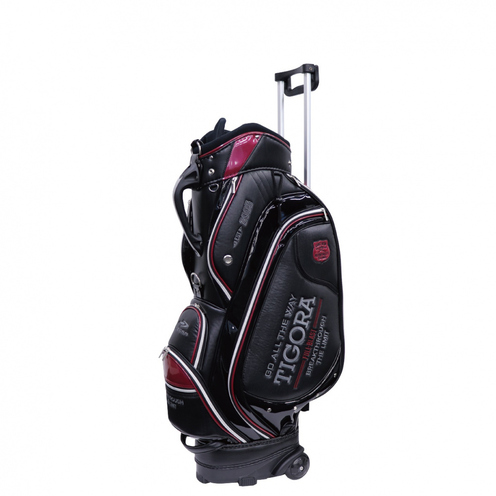 TIGORA ブラック キャディバッグ キャスター付き ティゴラ キャスター付きキャディバッグ 軽量 9型 (0233132012) 引いて
