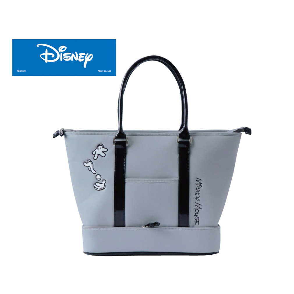 ディズニー レディース ボストンバッグ トート 2段式 (DN-0B2002CB) ミッキーマウスの特徴的な手のモチーフとボールをデザイン シューズ収納可能 ゴルフ Disney
