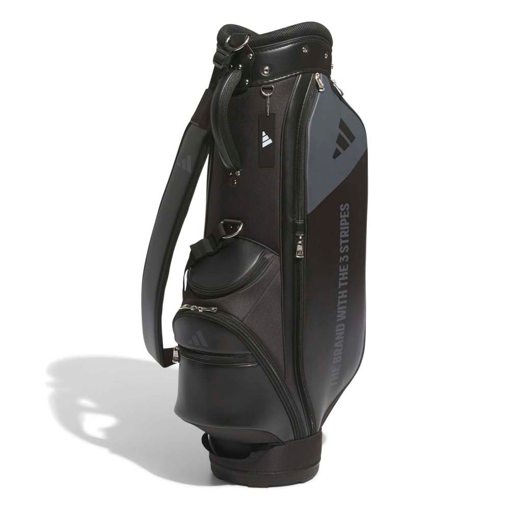 値下げ！　新品 adidas キャディバック 美品 アディダス キャディバッグ ホワイト／ブラック／ブルー 9型 5