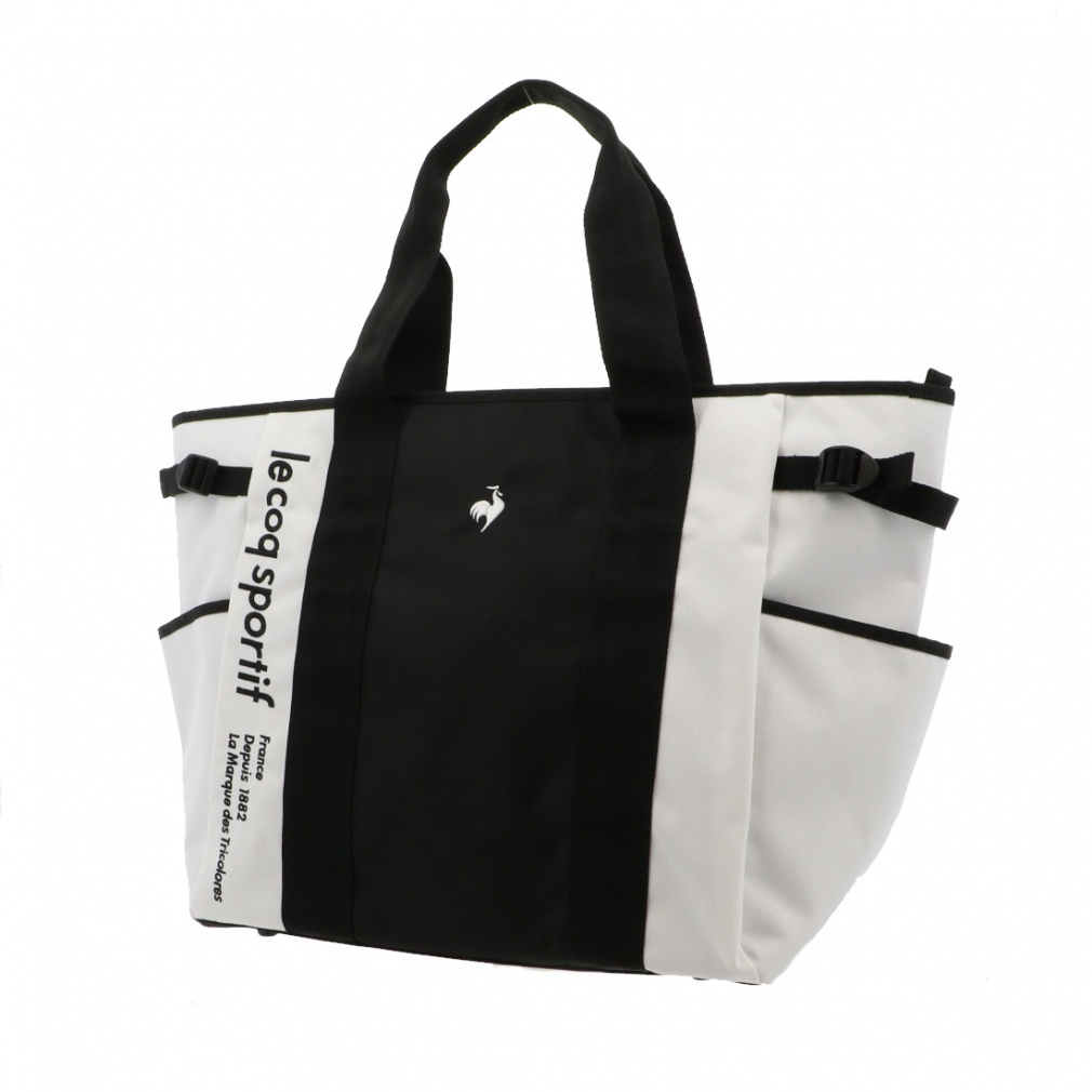 ルコック スタイリッシュデザイン トートバッグ オリジナルロゴプリント裏地仕様 LG4FTT01M(ホワイト×ブラック-FREE)
