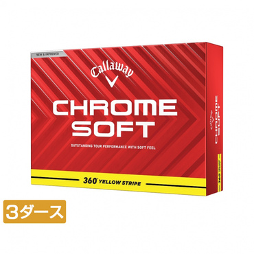 3ダース CHROME SOFT 24 360 YELLOW STRIPE 7193618089