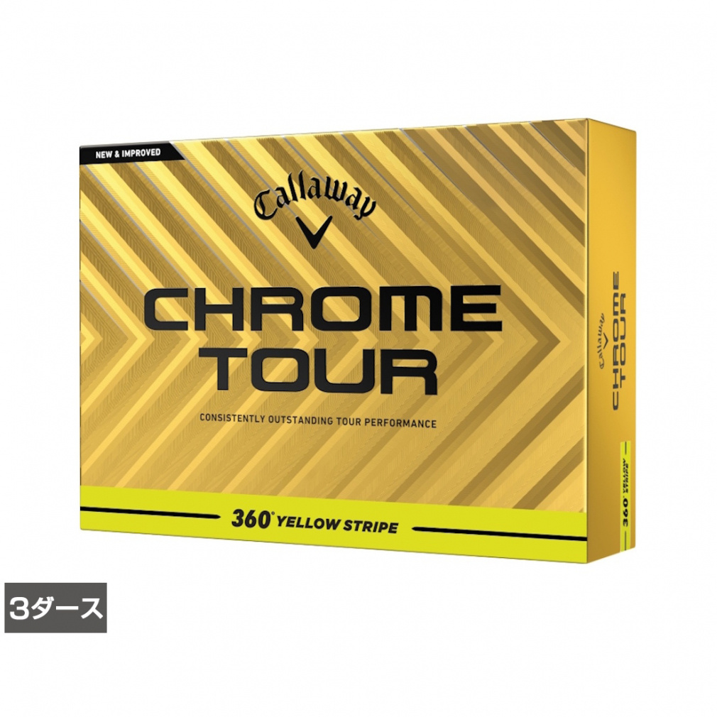 �L�����E�F�C CHROME TOUR 24 360 YELLOW STRIPE (7193711421) 3�_�[�X(36����) �S���t ���F�� Callaway