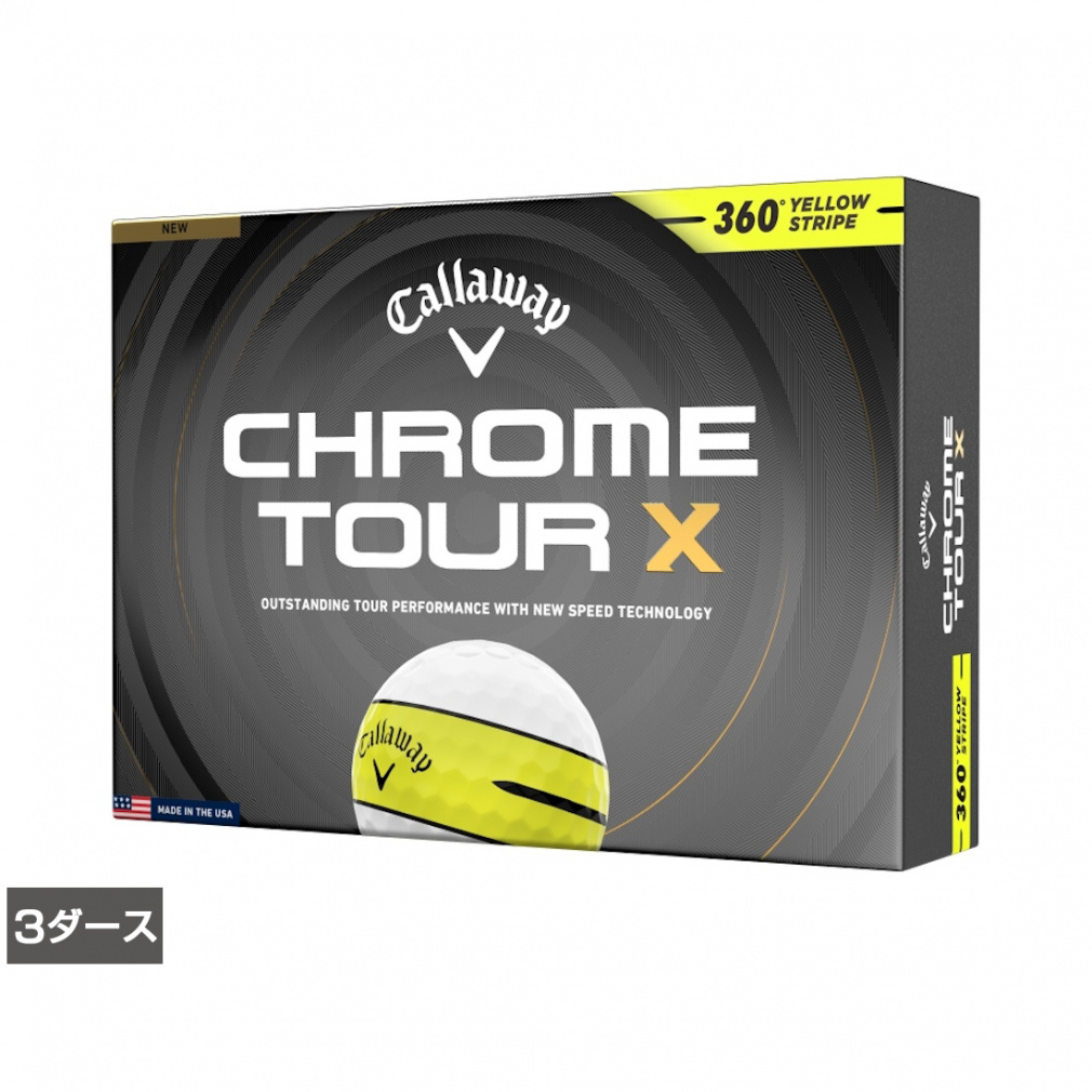 3ダース CHROME TOUR X 360° YELLOW STRIPE 7193852568(.-.)