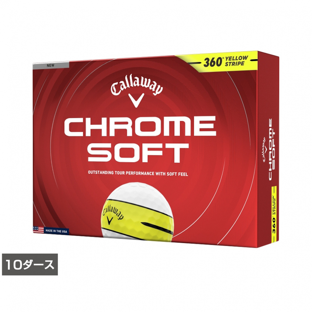 10ダース CHROME SOFT 360° YELLOW STRIPE 7193852520(.-.)