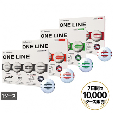 1ダース ONE LINE ワンライン ゴルフボール ホワイトボール(ホワイトXグレー-.)