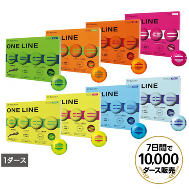 1ダース ONE LINE ワンライン ゴルフボール カラーボール(イエローXグリーン-.)