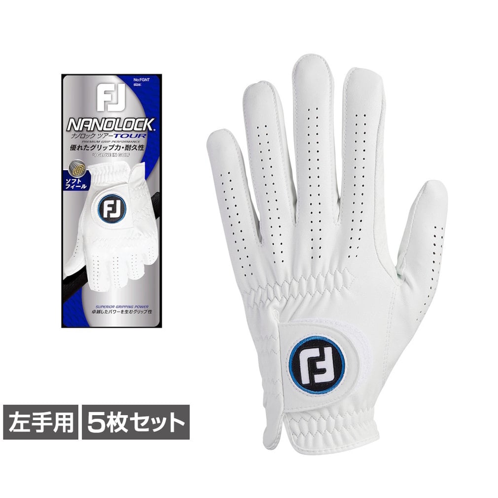 フットジョイ、アクセル ゴルフグローブ左手用 5点セット 新品、未使用品 フットジョイ ゴルフグローブ 左 24ナノロック ツアー FGNT24 5枚
