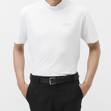 Dot mesh Half SS Mock neck BGM15070