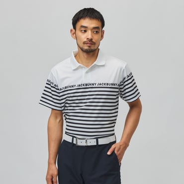 PEメッシュ パネルボーダー半袖ポロシャツ 2626260731