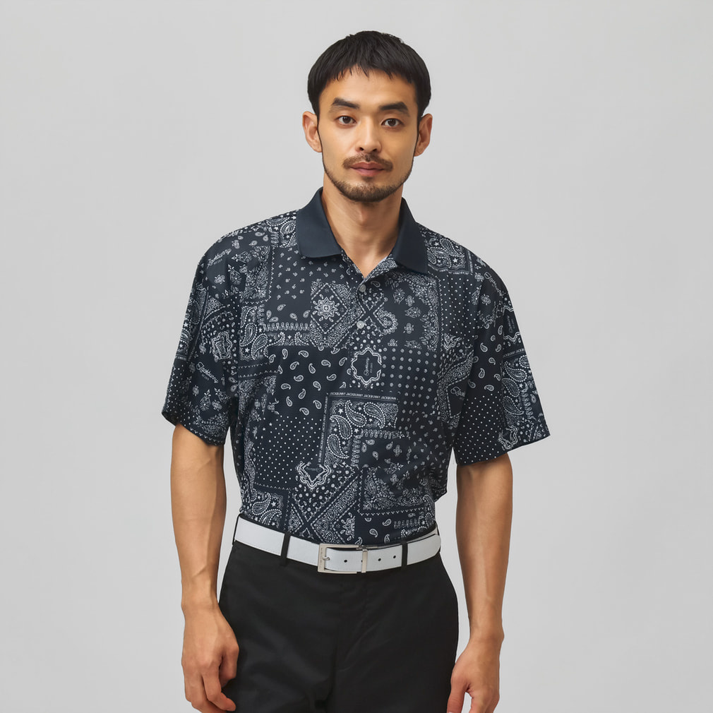 ジャック バニー ゴルフウェア 半袖シャツ 秋 冬 ASEIYARN バンダナpt