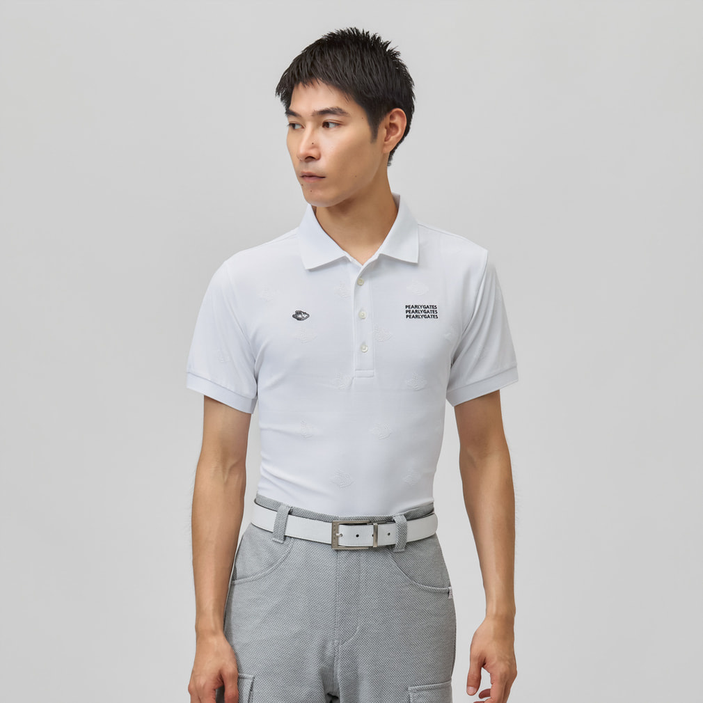 パーリーゲイツ ゴルフウェア 半袖シャツ 秋 冬 メッシュJQ
