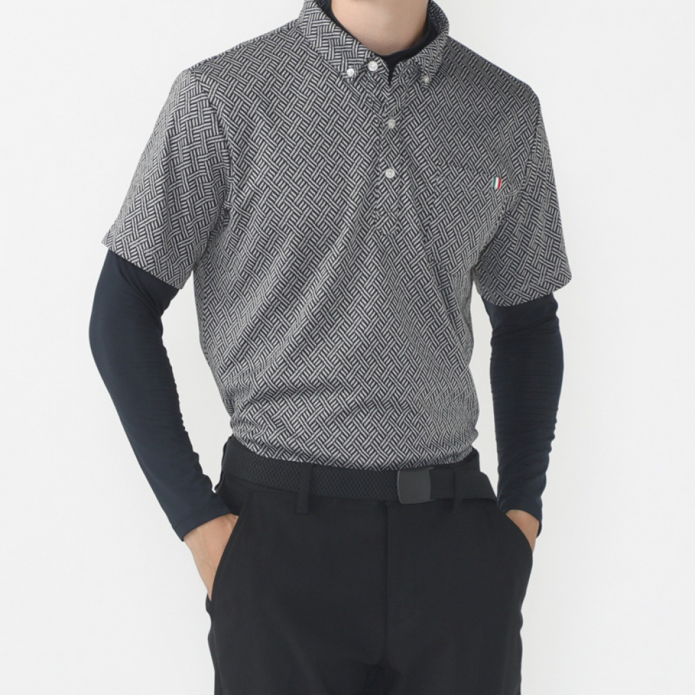 ティゴラ ゴルフウェア 長袖シャツ 秋 冬 ジャカードセットシャツ (TR-1L1704P2P) メンズ TIGORA