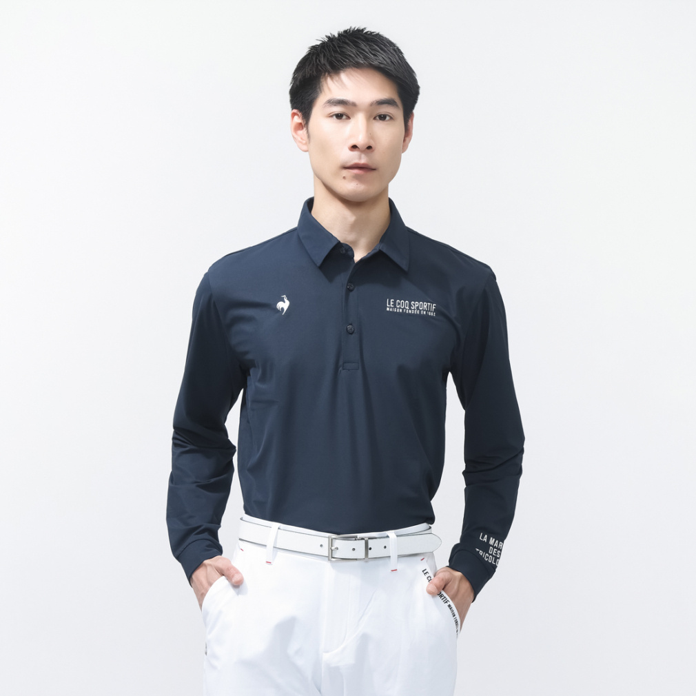 マーキングデザイン長袖シャツ LG6SLS00M(ネイビー-M)