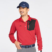 胸ポケット付き長袖ポロシャツ 胸ポケット 配色 TR-1L1534P