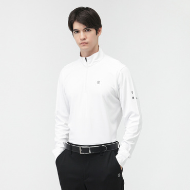 T.ウール混ハーフジップシャツ TR-1L1815Z(ホワイト-3XL)