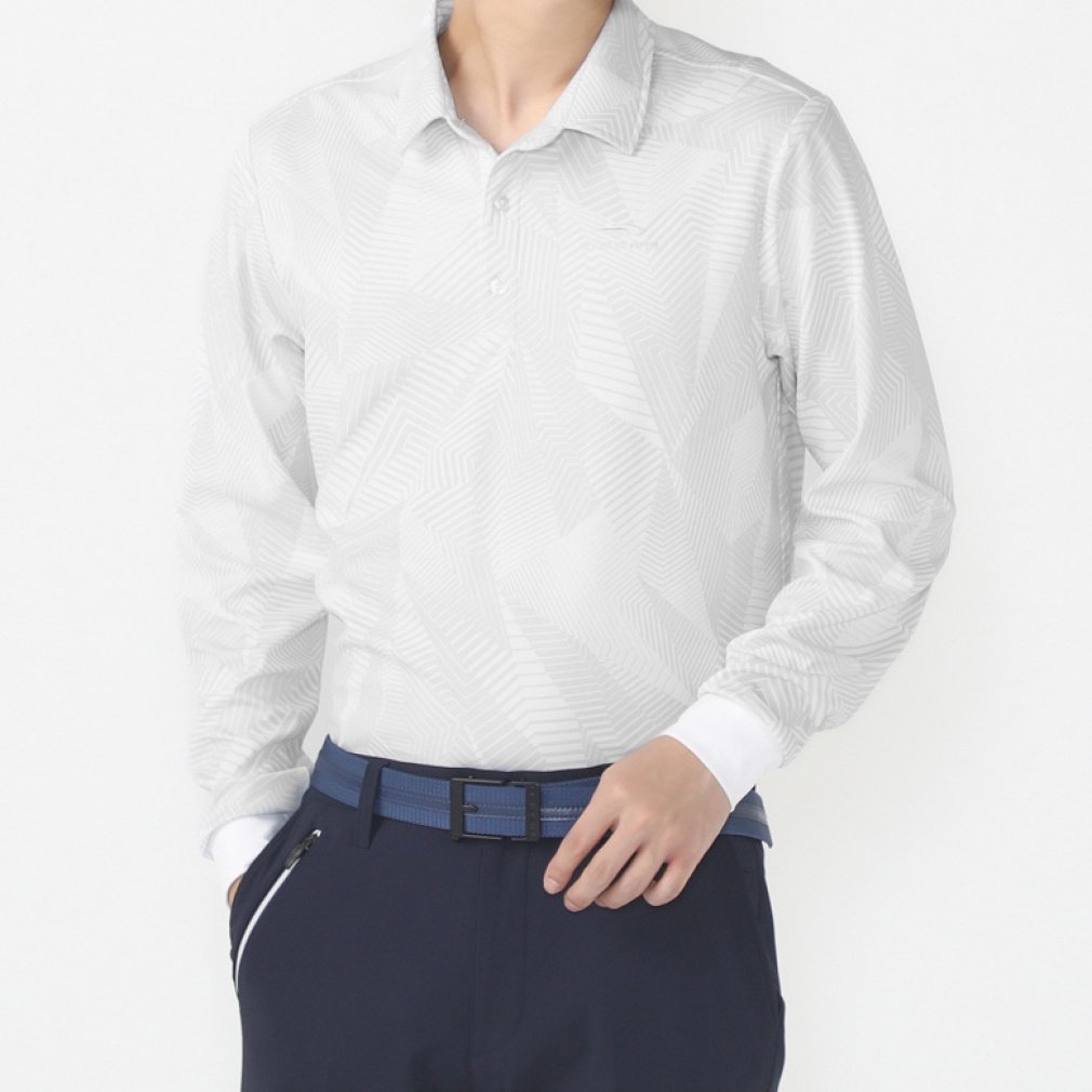 A16521 美品ブリーフィングゴルフ 22ss 3Dロゴ長袖ポロシャツ 白XS le coq sportif GOLF 公式 ルコックスポルティフ ゴルフ WEB