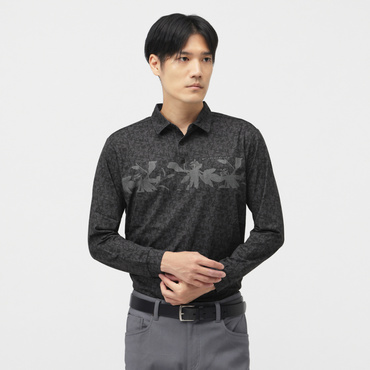 L/S Flower Print Polo 7AM017