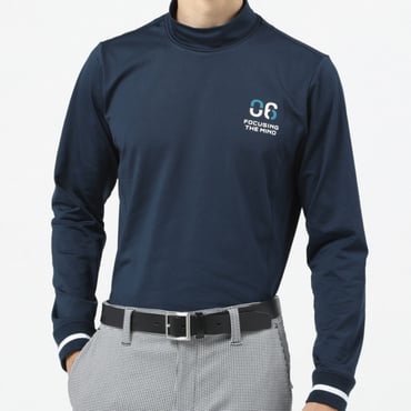 裏起毛吸湿発熱モックネックシャツ TR-1L1542H(ネイビー-3XL)
