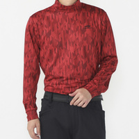 蓄熱保温プリントハイネック長袖シャツ 総柄プリント 蓄熱 保温 TR-1L1544H