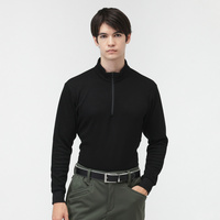 ＋5℃アイヒートハーフジップシャツ無地 TR-1L1525Z-HBK