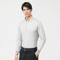 ＋5度アイヒートハーフジップシャツ無地ゆったりGY TR-1L1525Z-HYGY