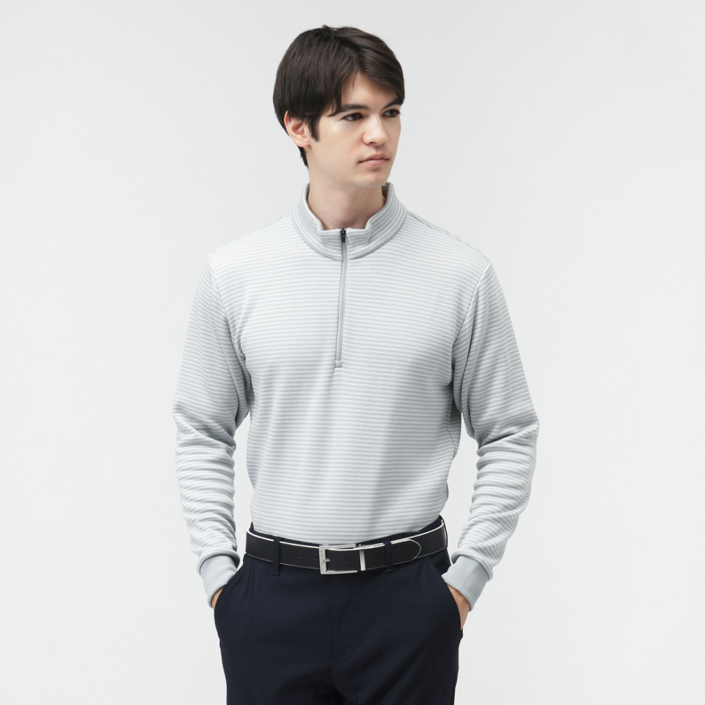 ＋5℃アイヒートハーフジップシャツ柄 TR-1L1535Z-HGY