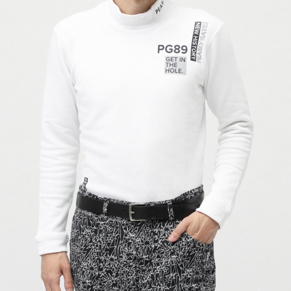 パーリーゲイツ ゴルフウェア 長袖シャツ 秋 冬 コットンストレッチ裏