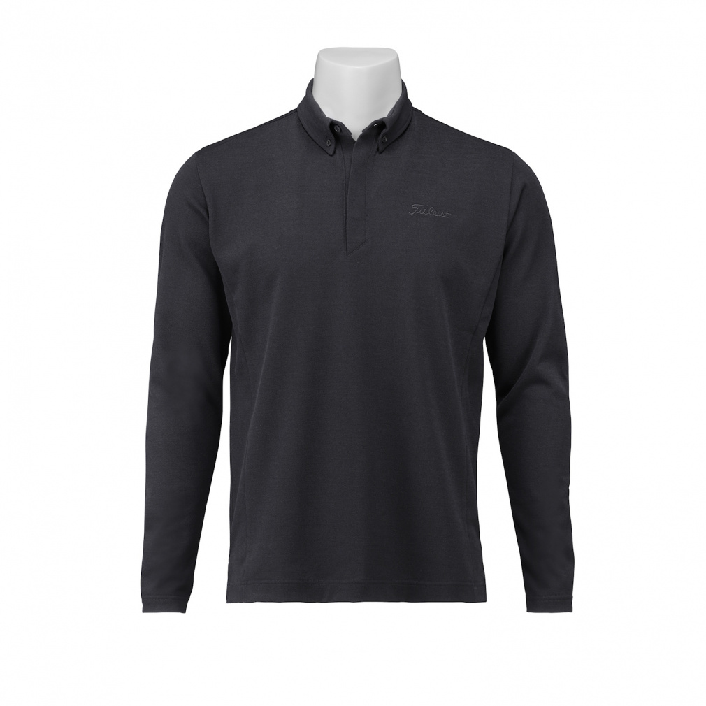 タイトリスト ゴルフウェア 長袖シャツ 秋 冬 ウールコンカノコボタン