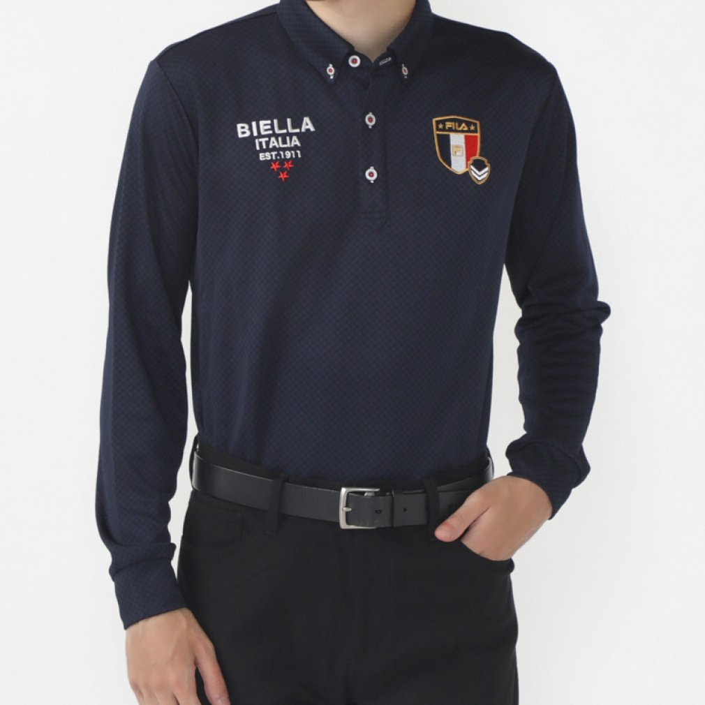 フィラ ゴルフウェア 長袖シャツ 秋 冬 ジャガード長袖シャツ (784525A) メンズ FILA ベストセレクト