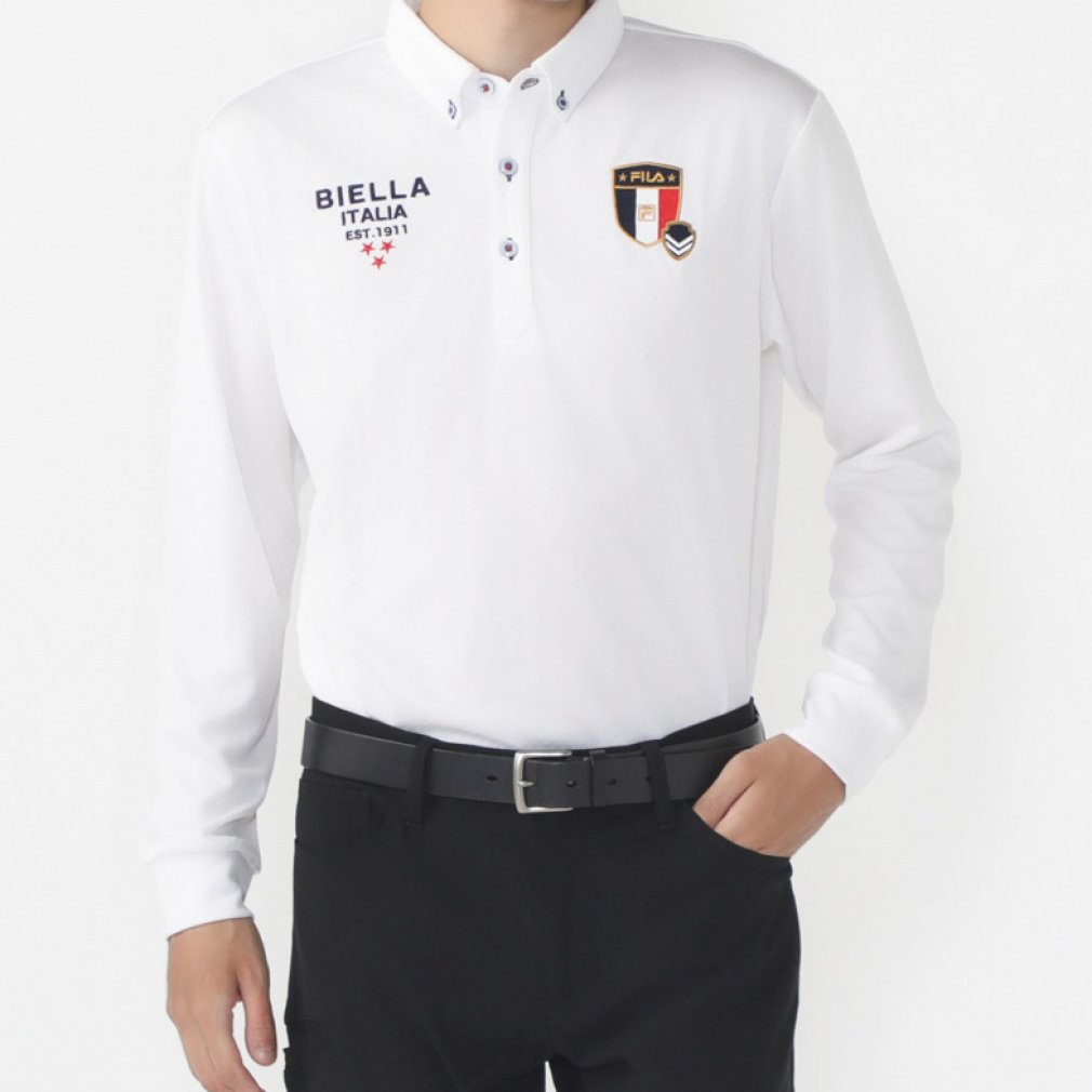 フィラ ゴルフウェア 長袖シャツ 秋 冬 ジャガード長袖シャツ (784525A) メンズ FILA ベストセレクト