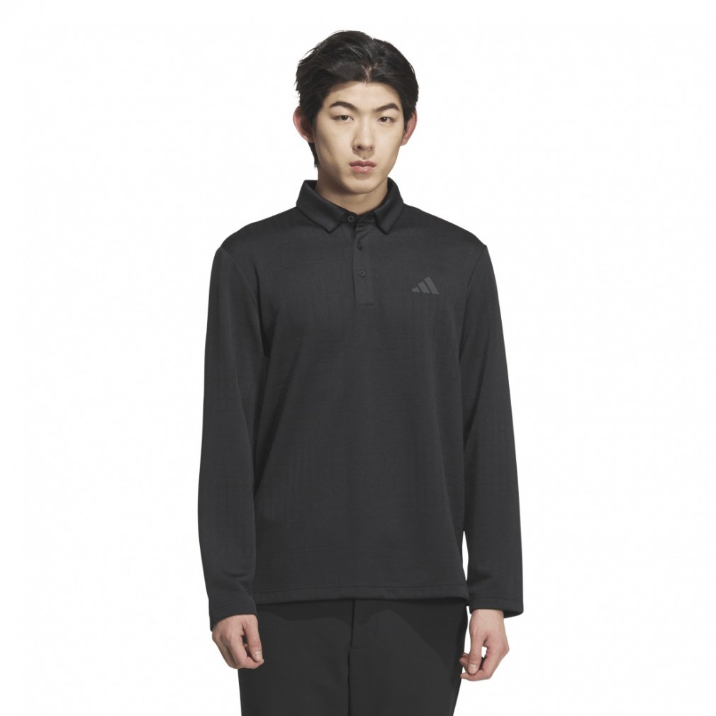 アディダス ゴルフウェア 長袖シャツ 秋 冬 シーズナル ジャガード 長袖シャツ (JVV03) メンズ adidas