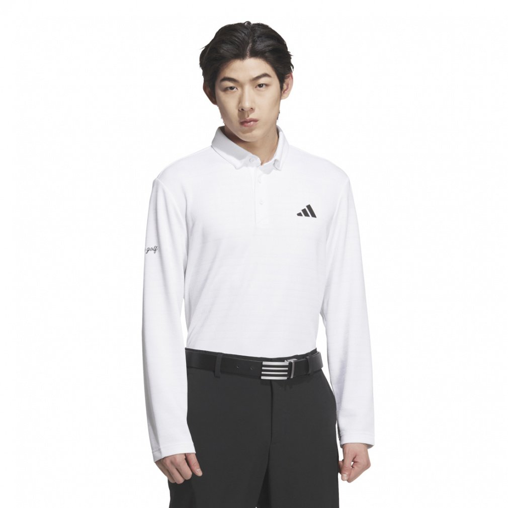 アディダス ゴルフウェア 長袖シャツ 秋 冬 シーズナル ジャガード
