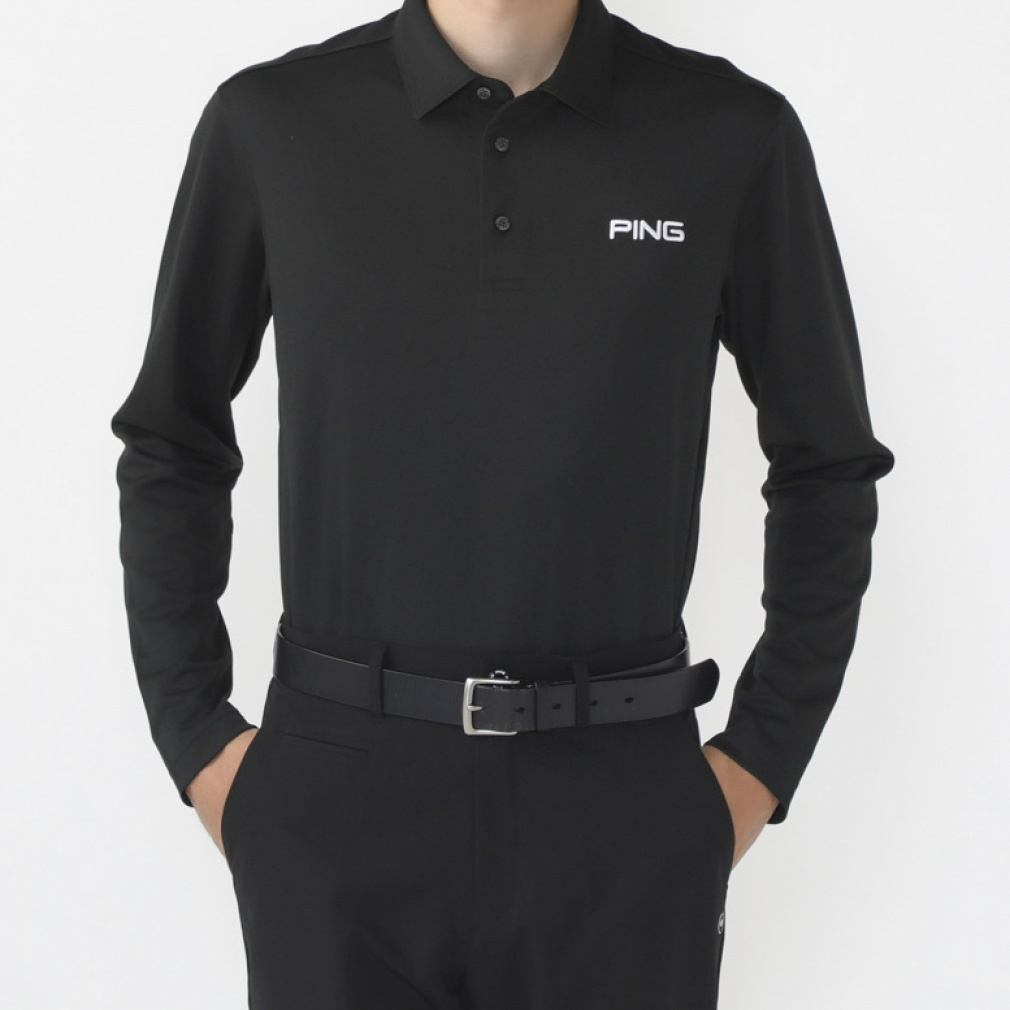 PING/ピン ゴルフ 長袖ポロシャツ【ホワイト/L】新品！ PING ピン（PING）（レディース）ゴルフウェア 布帛 長袖 プル