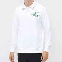 BEAMS GOLF ホワイト長袖シャツ ビームスゴルフ ゴルフウェア 長袖シャツ 秋 冬 ORANGE LABEL 襟裏ジャ