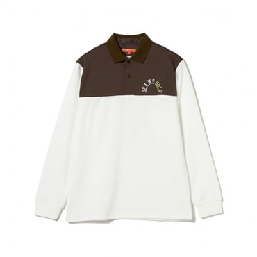 ORANGE LABEL / アーチロゴ 切替え ストレッチ 長袖ポロシャツ(UVカット) 8212001544