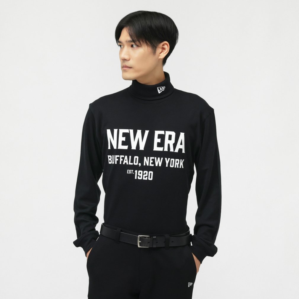 j[G StEFA Vc H ~ GF LS TTL NECK WARM TEE BLK (14669853) Y NEW ERA