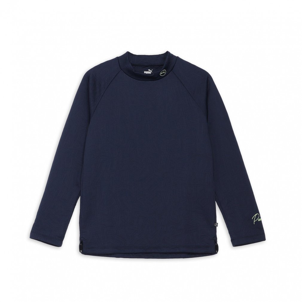 プーマ ゴルフウェア 長袖シャツ 秋 冬 ストレッチ3Dジャカードラグランモックネック (630489) メンズ PUMA