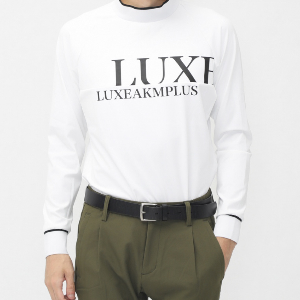 NXGCPCGvX StEFA Vc H ~ CHEST LOGO MOCK NECK LONG T-SHIRT (LAT-24050) Y LUXE AKM PLUS