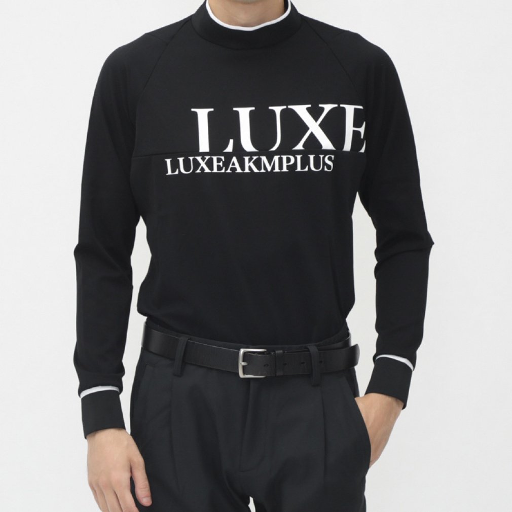 NXGCPCGvX StEFA Vc H ~ CHEST LOGO MOCK NECK LONG T-SHIRT (LAT-24050) Y LUXE AKM PLUS