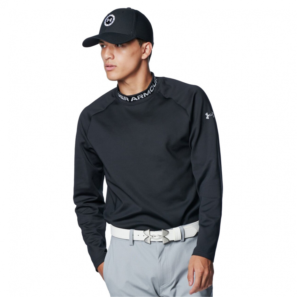 アンダーアーマー ゴルフウェア 長袖シャツ 秋 冬 UAアーマーニット ワードマークロングスリーブ モックネック シャツ (1388307) メンズ UNDER ARMOUR
