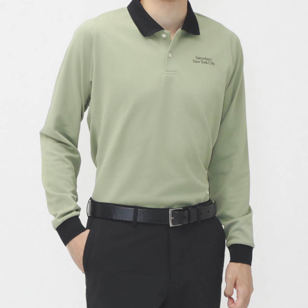 Cupro Pique LS Polo BGM64010(グリーン-S)