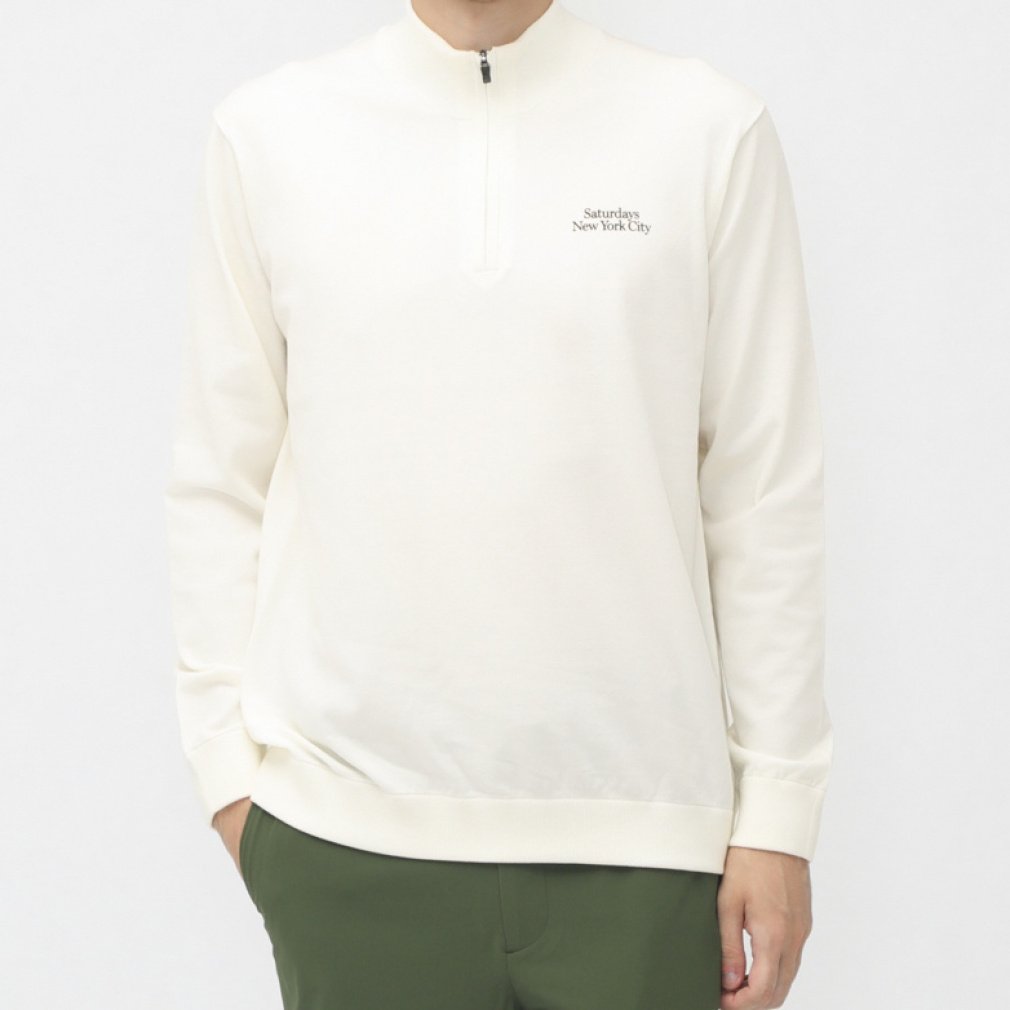 T^f[Yj[[NVeB StEFA Vc H ~ Knitted Half Zip LS Mock (BGM64700) Y SATURDAYS NEW YORK CITY