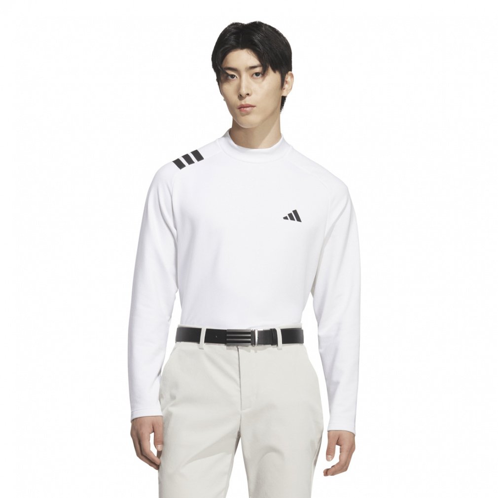 アディダス ゴルフウェア 長袖シャツ 秋 冬 COLD .RDY スリーストライプス 長袖モックシャツ (JVV04) メンズ adidas