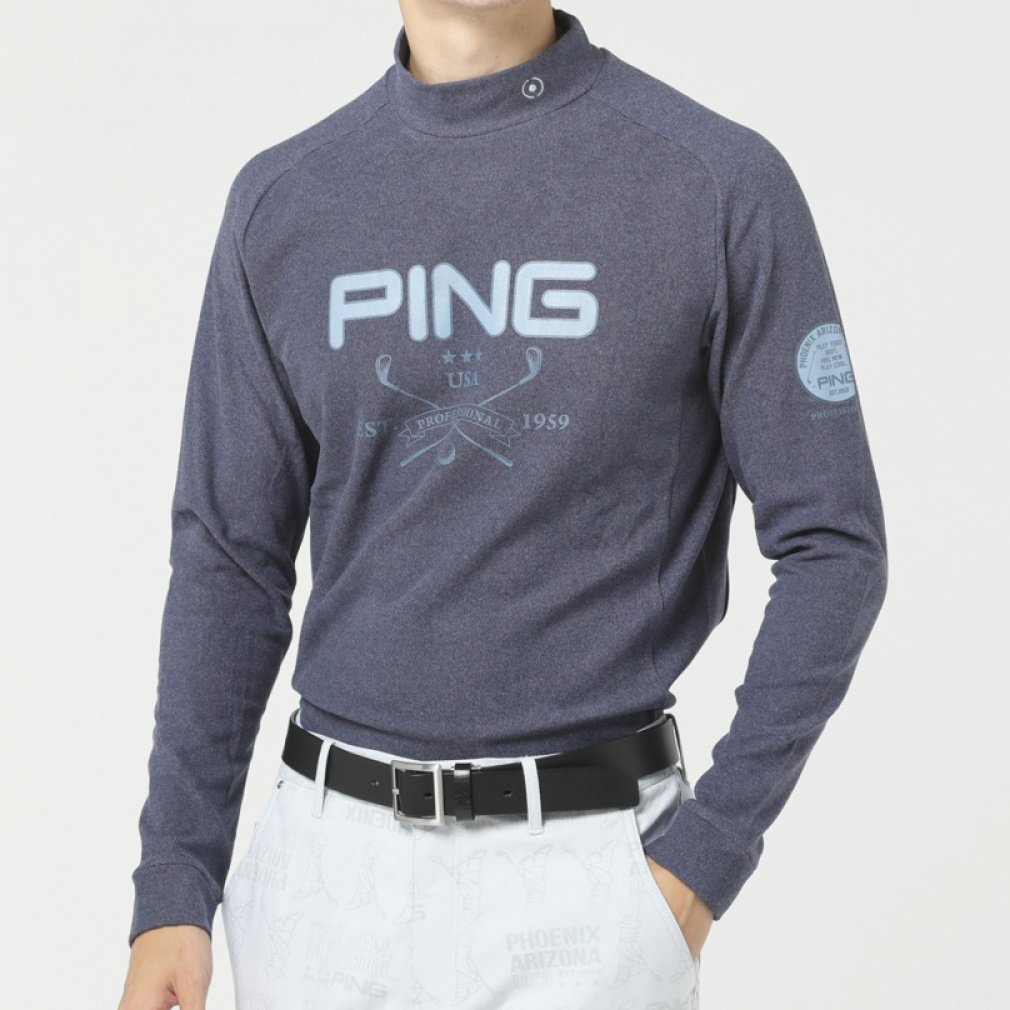 ピン ゴルフウェア 長袖 シャツ 秋 冬 23FWハイネックシャツ (6213269003) メンズ PING