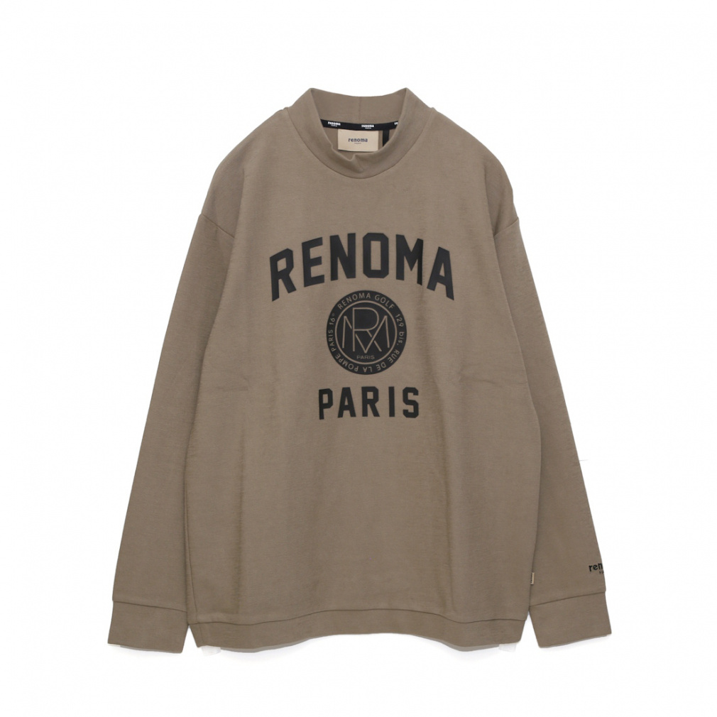 m} StEFA Vc H ~ BASIC COLLEGE LOGO MOCK NECK T LS (RGRC-008) Y renoma