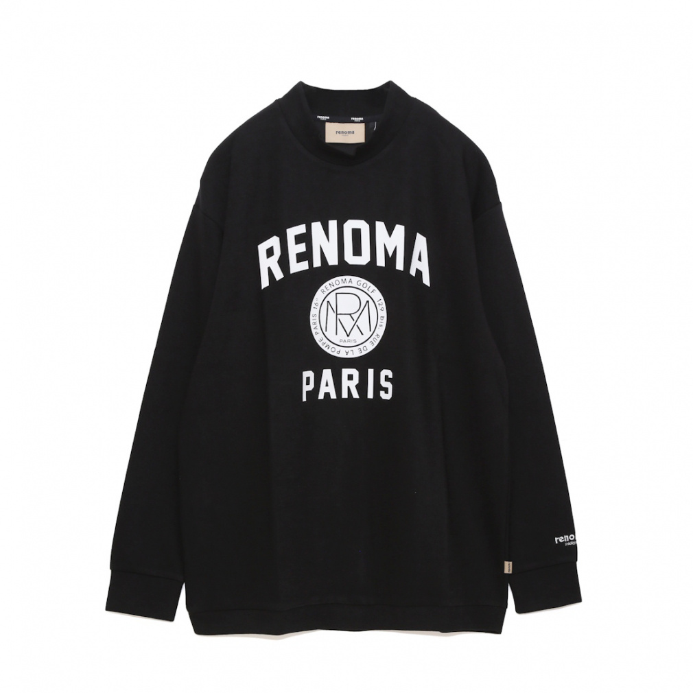 m} StEFA Vc H ~ BASIC COLLEGE LOGO MOCK NECK T LS (RGRC-008) Y renoma