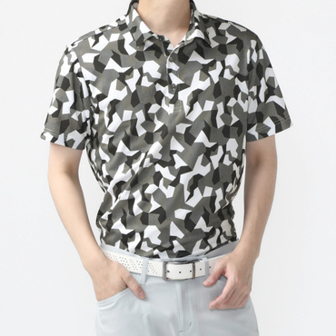 iCOOL アイクール 幾何迷彩柄シャツ IG-1H1024P-C