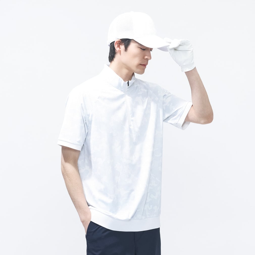 ティゴラ ゴルフウェア 半袖シャツ 春 夏 iCOOLハーフZIPシャツ (TR