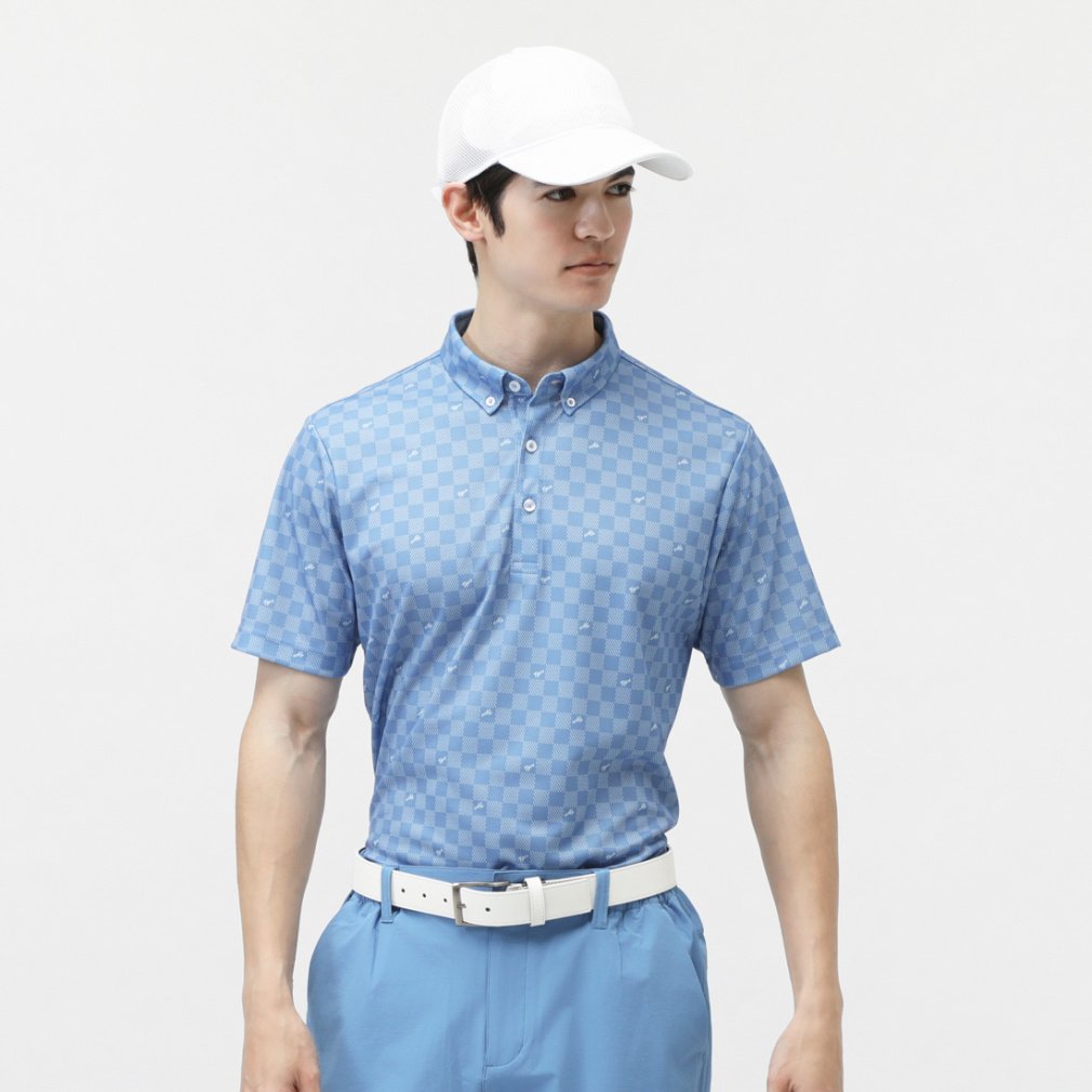 iCOOL 遮熱UVボタンダウンシャツ TR-1H1075B-C(サックスブルー×ホワイト-3XL)